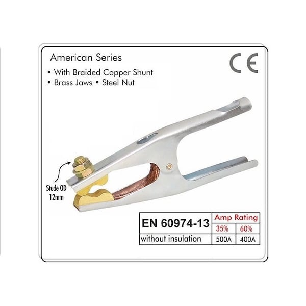 Star Tech Weld Ground Clamp Compatible with Tweco - Steel Welding Ground Clamp with Copper Shunt - 500 AMPS EG-500 - main
